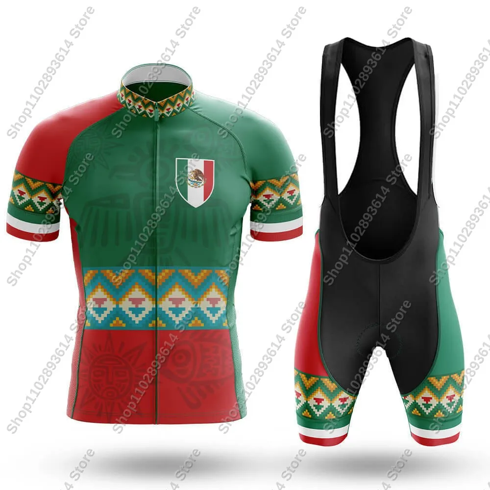 Mexico National Team 2025 Cycling Jersey Set Men Summer Cycling Clothing Road Bike Shirts Suit Bicycle bib Shorts MTB