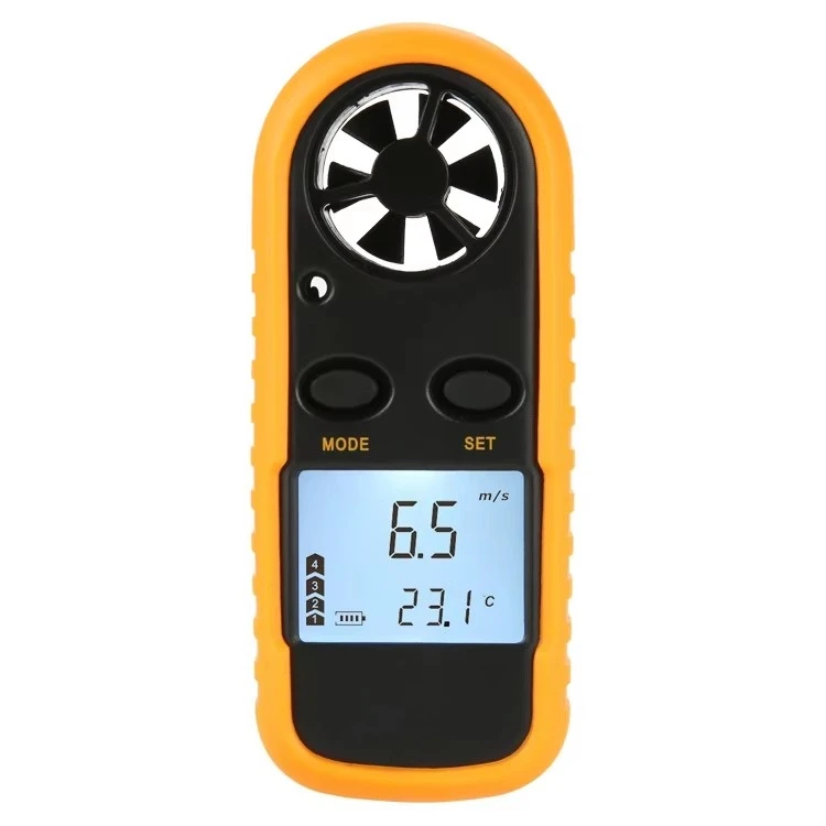 Measurable Wind Chill Airflow Velocity and Temperature Mini Digital LCD Wind Speed Meter Digital Anemometer Tester