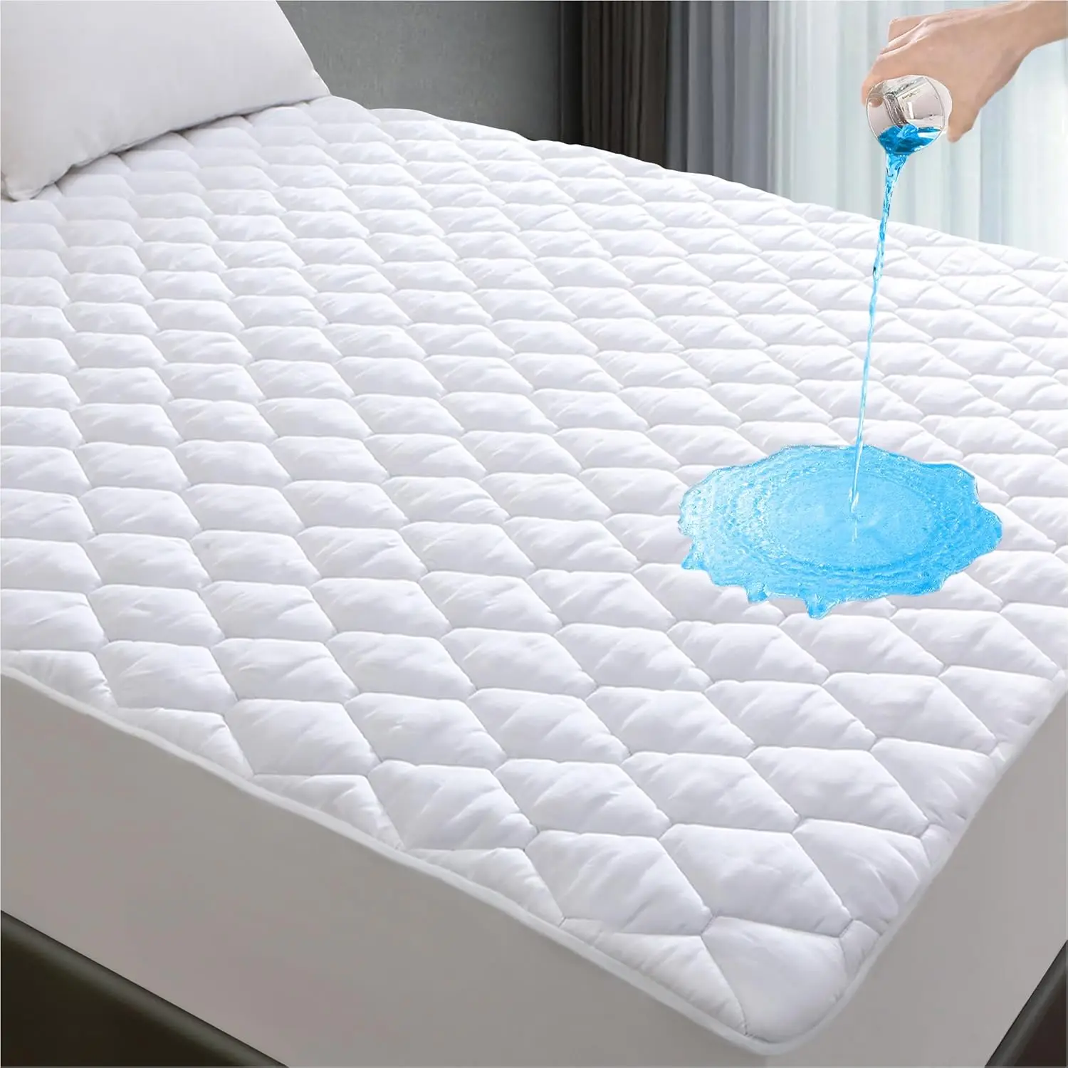 

Soft Twin XL Waterproof Mattress Protector, Breathable Deep Pocket Cover for 6-16 Inch Mattresses in White