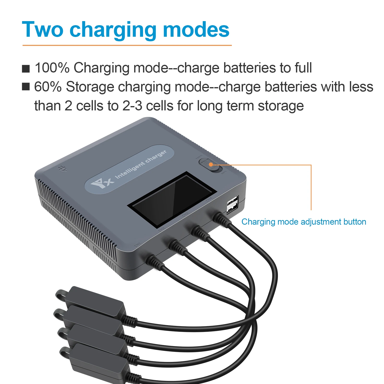 YX 6 in 1 Digital Display Smart Battery Charger for DJI Mavic Air 2/2S Drone Fast Charging Hub with USB view 4