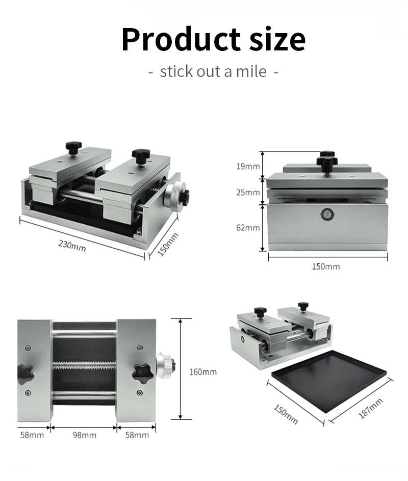 Micro gabarit de serrage mobile de bureau réglable, fibre CO2, gravure laser UV, marquage, coupe, grande et petite taille avec escalier