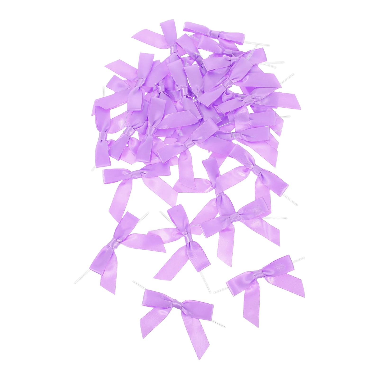 

30 Pcs Bow Decorative Glass Bachelorette Drink Tie Purple Polyester Birthday Tags Bride