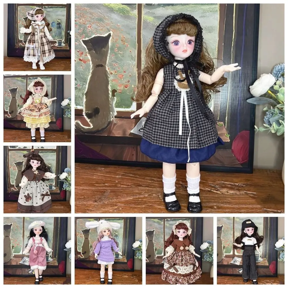 Muñeca articulada de pelo largo con ropa, muñecas Bjd de pelo largo, vestido de varios estilos, elegante, Bola de maquillaje de Anime, 1/6 SD, 30cm, 1 Juego