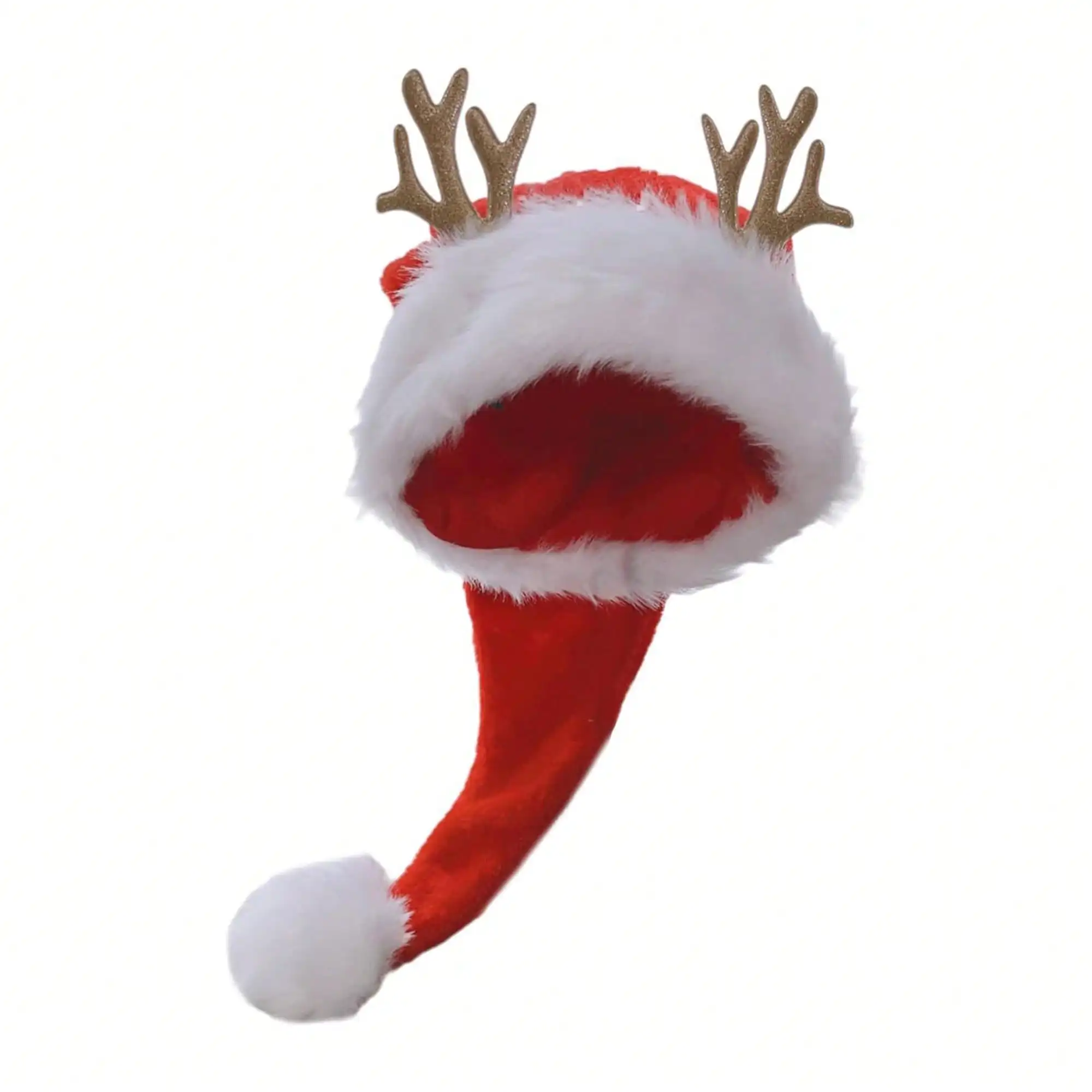 

29,53*11,81 дюйма, 1 шт., креативная рождественская шапка для взрослых, утолщенная рождественская шапка, рог лося, рождественская шапка - красный