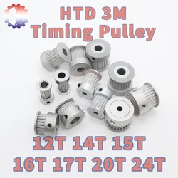 HTD 3M Timing Pulley 12T 14T 15T 16T 17T 20T 24T 3M Pulleys 12Teeth 15Teeth 16Teeth 20Teeth 24Teeth HTD3M Synchronous Wheels