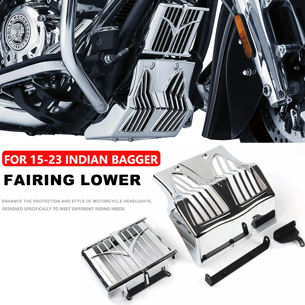 

NEW For Indian Springfield Dark Horse Chin Fairings Oil Cooler Cover Lower Spoiler Mudguard Black Chrome 2018-2025 2024