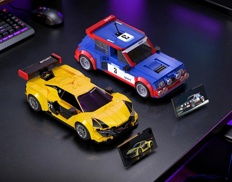 1:24 Maßstab Frankreich Classic Champion Raing WRC Rallyeauto Maxi Turbo Baustein Sport RS.01 Ziegel Supersportwagen Spielzeug für Jungen Geschenk – Detail 7