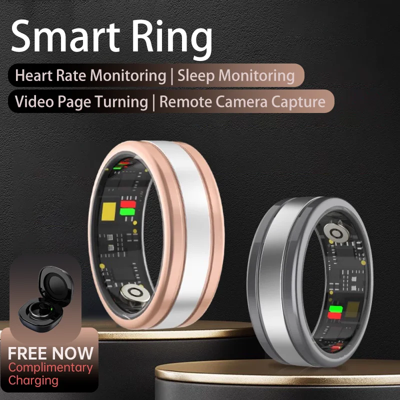 

2024 New R18 Smart Ring Military Grade Titanium Steel Shell Health Monitoring IP68 & 3ATM Waterproof Multi-sport Modes