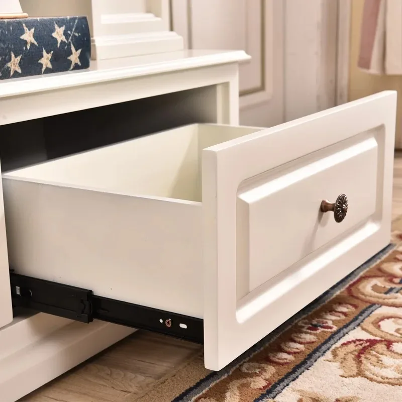 خزانة مدفأة خشبية من الريف الأوروبي بطول 2 متر حامل تلفاز أبيض منحوت زخارف زخرفية فاخرة وحديثة لغرفة المعيشة المنزلية