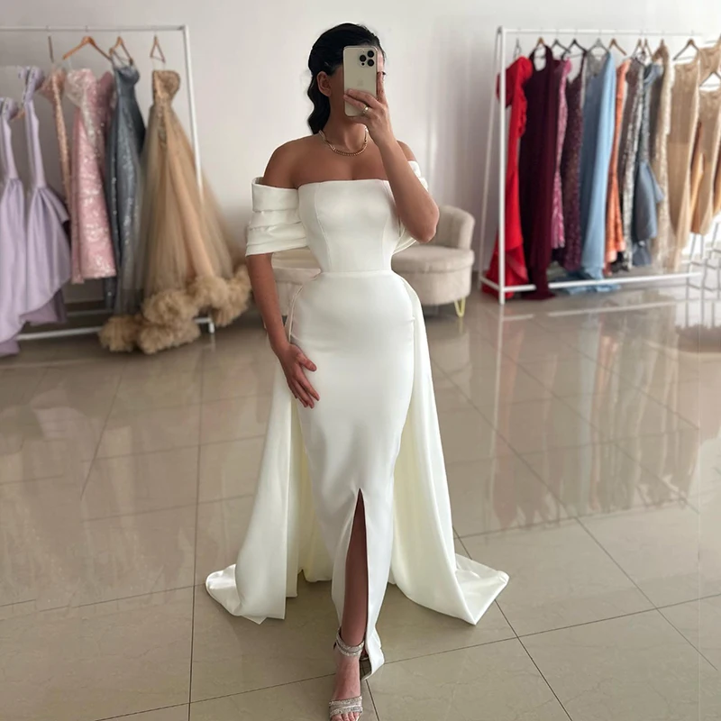 

Thinyfull Formal Mermaid Prom Dresses Women Off The Shoulder Side Slit Evening Dress Night Cocktail Party Prom Gown Custom Size