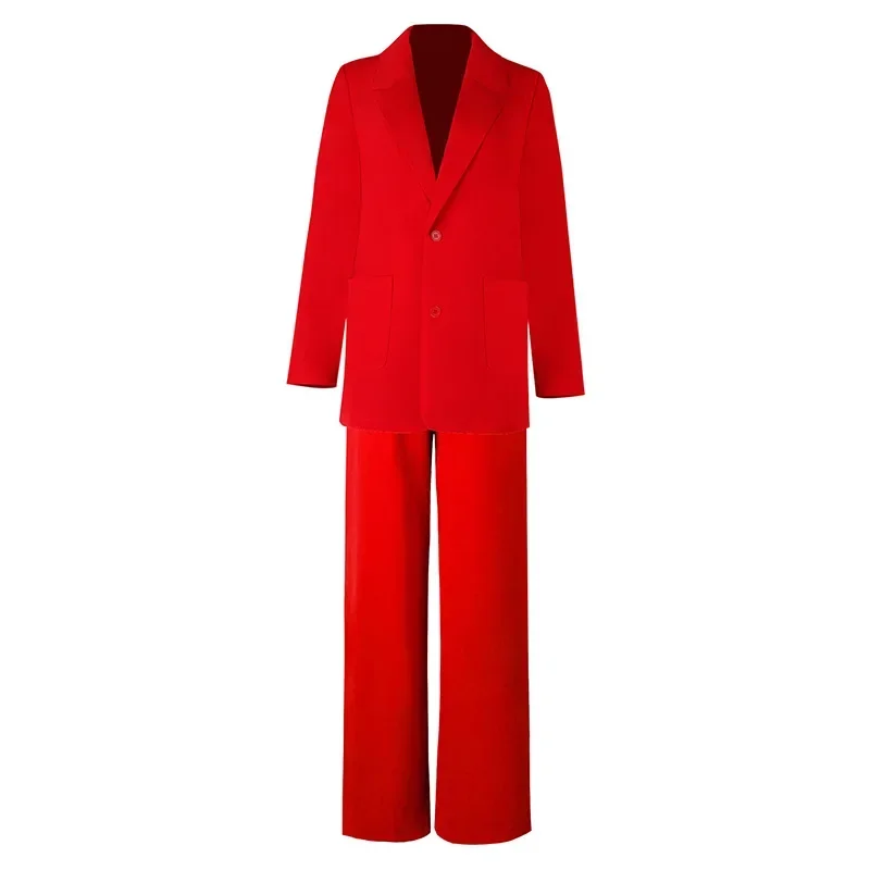 Jazz Dance Costume Red Suit Jacket Top Pants Women Christmas Party Rave Outfit Singer Presenter Kpop Clothes Street Wear Hip Hop