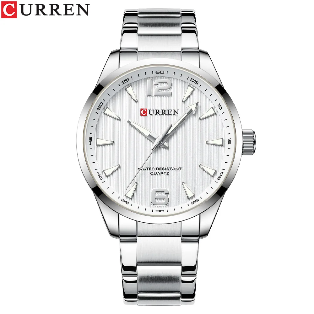 CURREN 8434 Fashion Brand Men's Watch Waterproof Night Light Elegant Business Stainless Steel Strap Mens Gift Watch Reloj Hombre