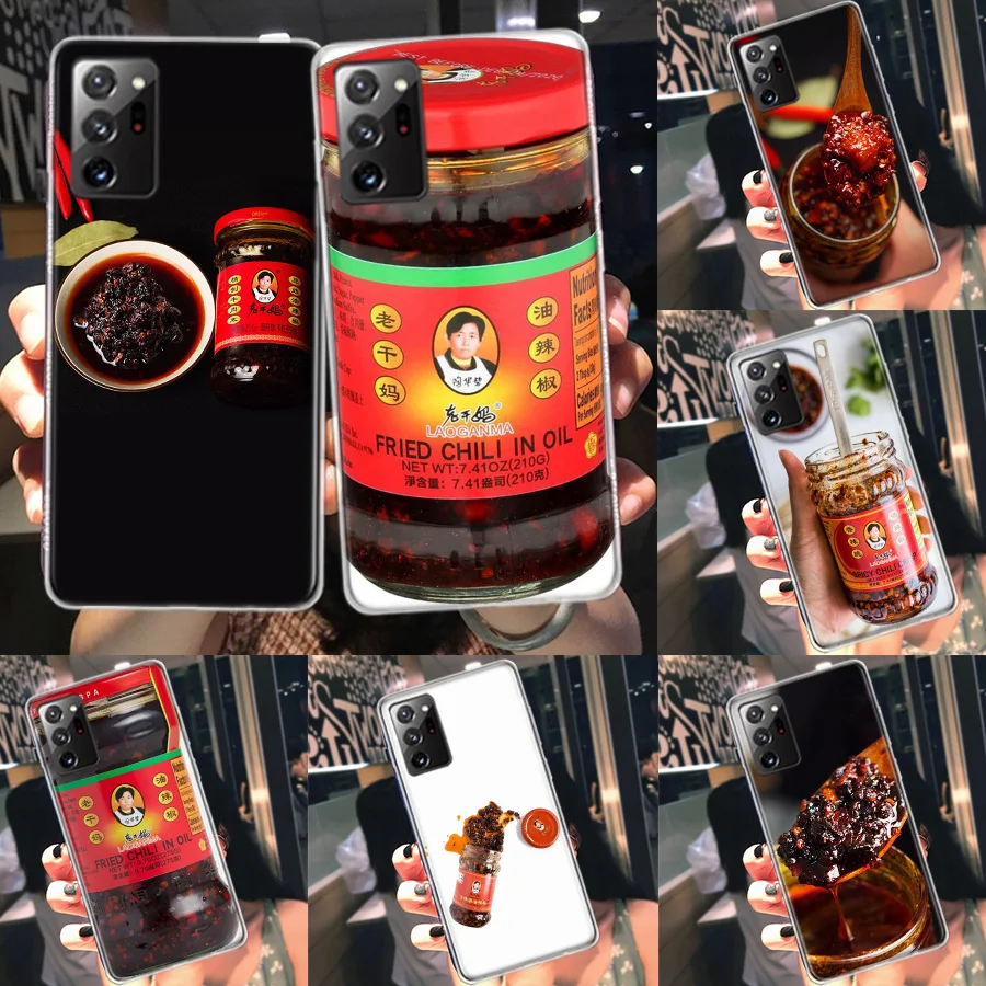 Funda de teléfono de baloncesto con salsa de chile divertida Lao Gan Ma para Galaxy A16 A26 A36 A56 S25 Edge Samsung A02S A03S A04S S7 A16 A9 A8 A7 A
