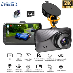 KQQ 2K Dash Cam Front and Rear Camera CAR DVR Car Video Recorder Vehicle Black Box Support 24H Parking Monitor Night Vision