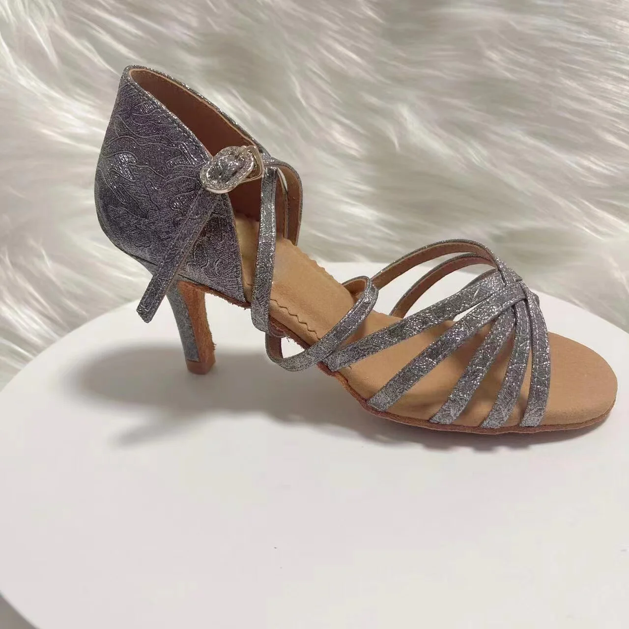 Women Latin Dance Shoes Glitter Salsa Ballroom Tango Dance Shoes Girls Sneaker Performance Competition Dancing Sandals Footwear
