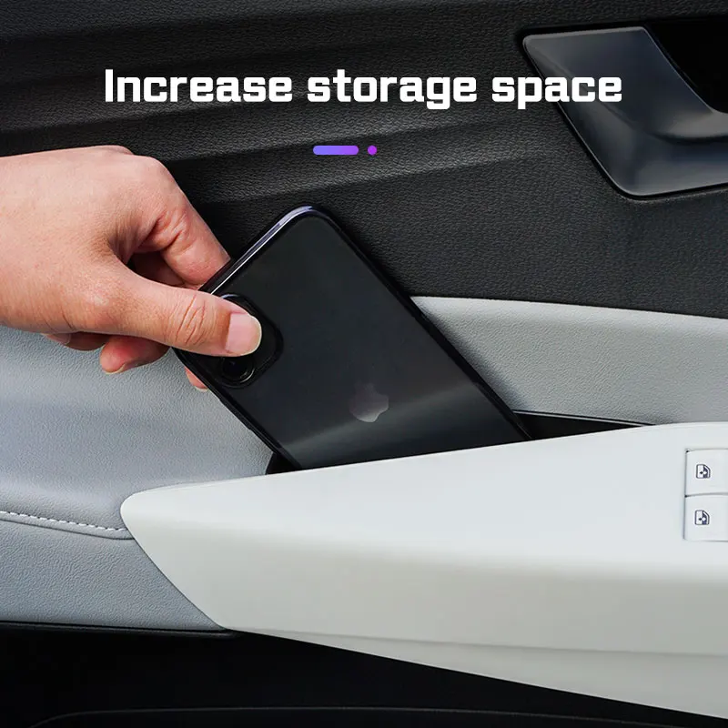 ل Volkswagen VW ID.3 ID3 ID.4 ID.6 ID4X CROZZ مقبض باب السيارة صندوق تخزين الملحقات الجبهة الخلفية الباب حامل صينية المنظم #2