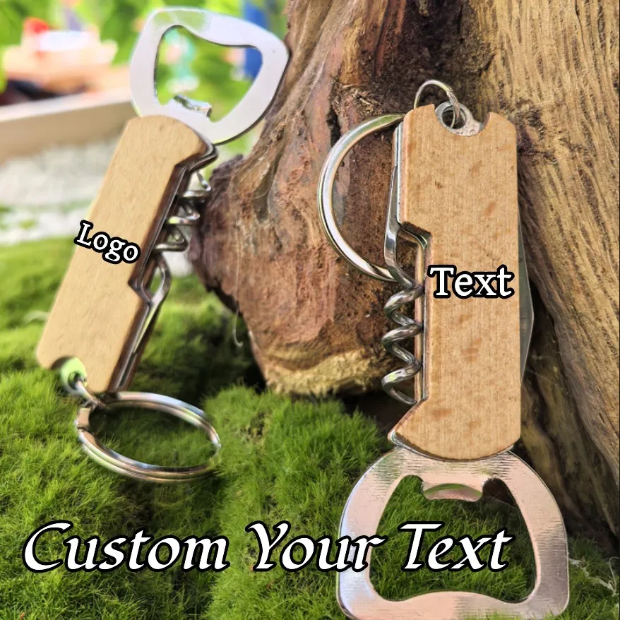 

1Pcs Customize Outdoor Portable Bottle Opener Multi-function Key Chain Knife Engraving Small Gift Wine Opener Wine Opener Gifts