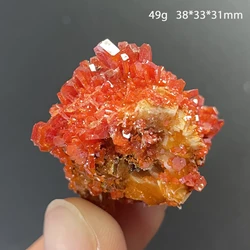 천연석 Vanadinite 크리스탈 광물 표본 석영 클러스터 원시 바위 장식 거친 광택 치유