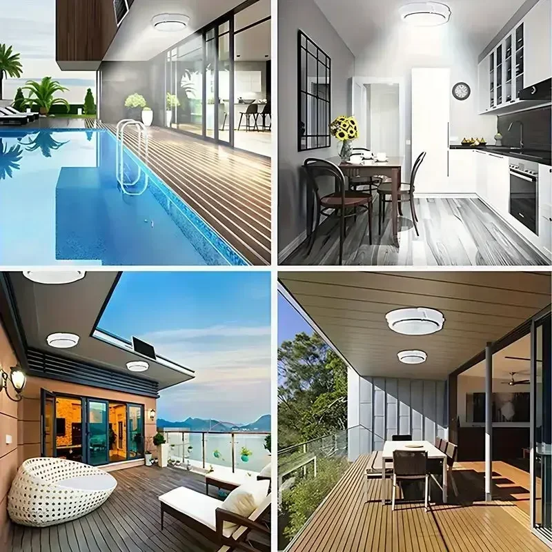 500/60W LED Solar Ceiling Light IP65 Waterproof Pendant Light Outdoor Solar-Power Lamp Corridor Light for Garden Decoration