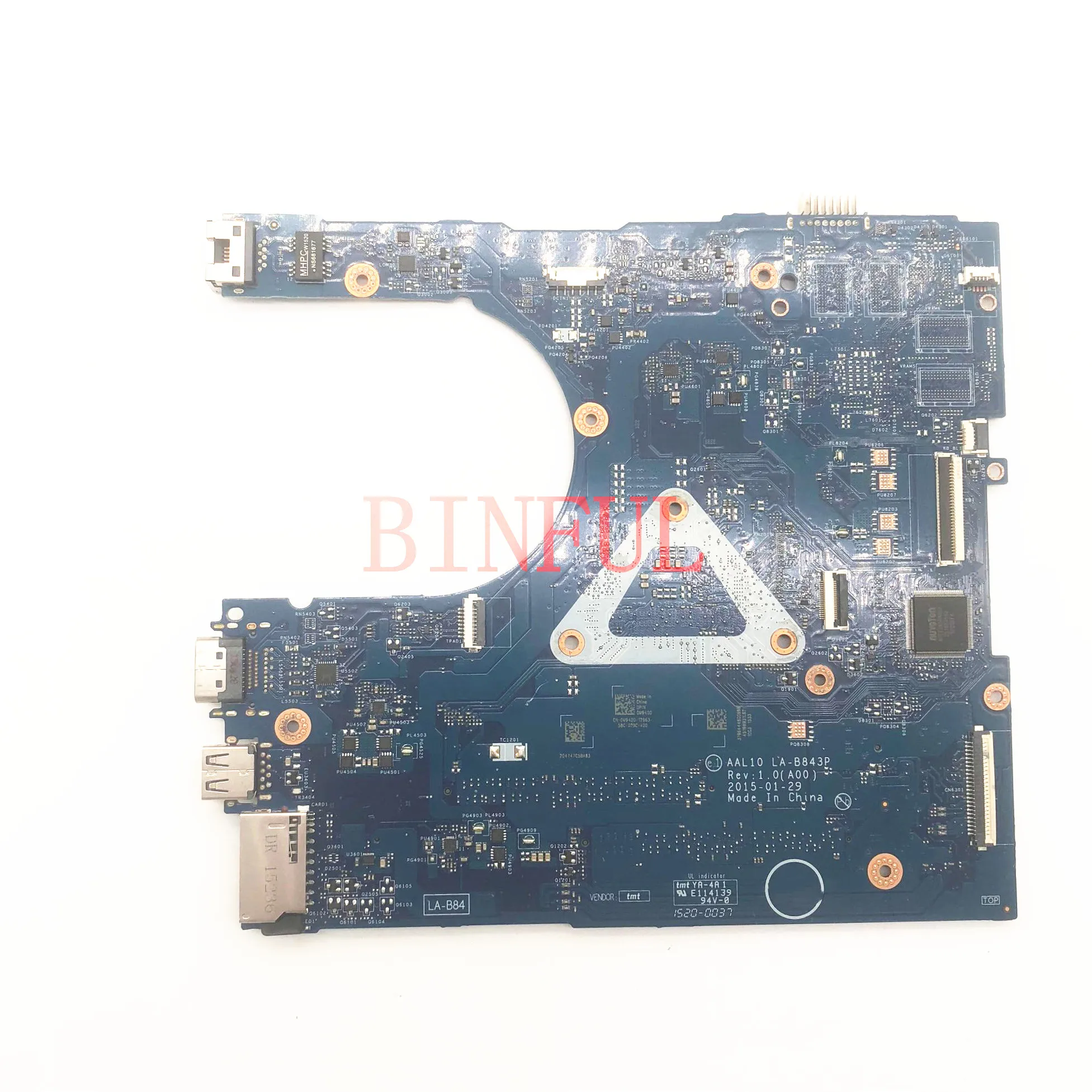 Mainboard CN-0M94D0 0M94D0 M94D0 For Dell 5458 5558 5758 Laptop Motherboard AAL10 LA-B843P With SR215 3205U CPU 100% Full Tested