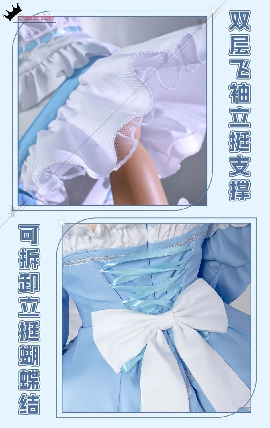 XS-2XL Re: Zero Starting Life in Another World Rem Cosplay Costume Bule French Maid  Dress Halloween Disguise for Adult Women