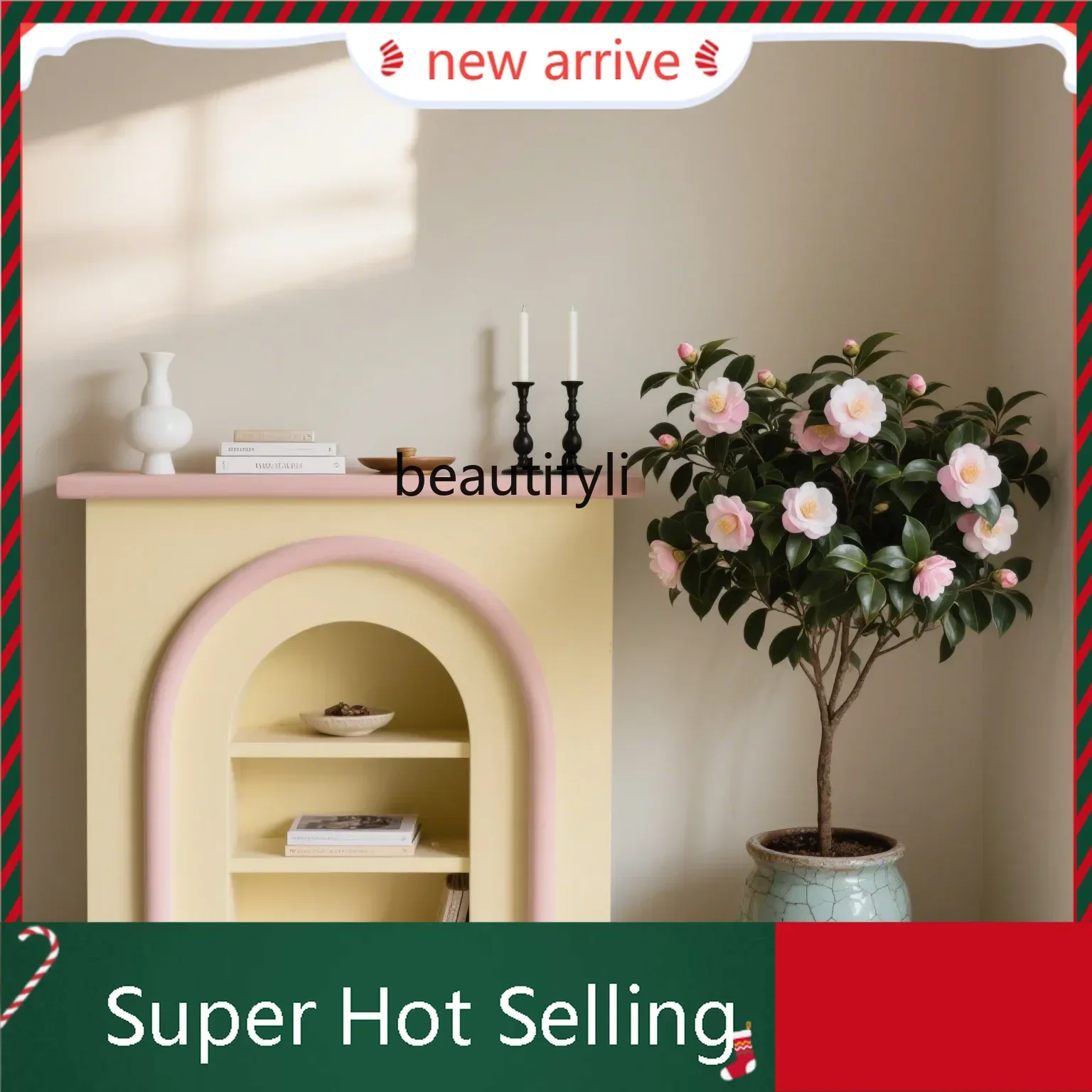 

S132 Fireplace Cabinet New Cream Wind Household Rack Decorative Shelf Storage Locker R