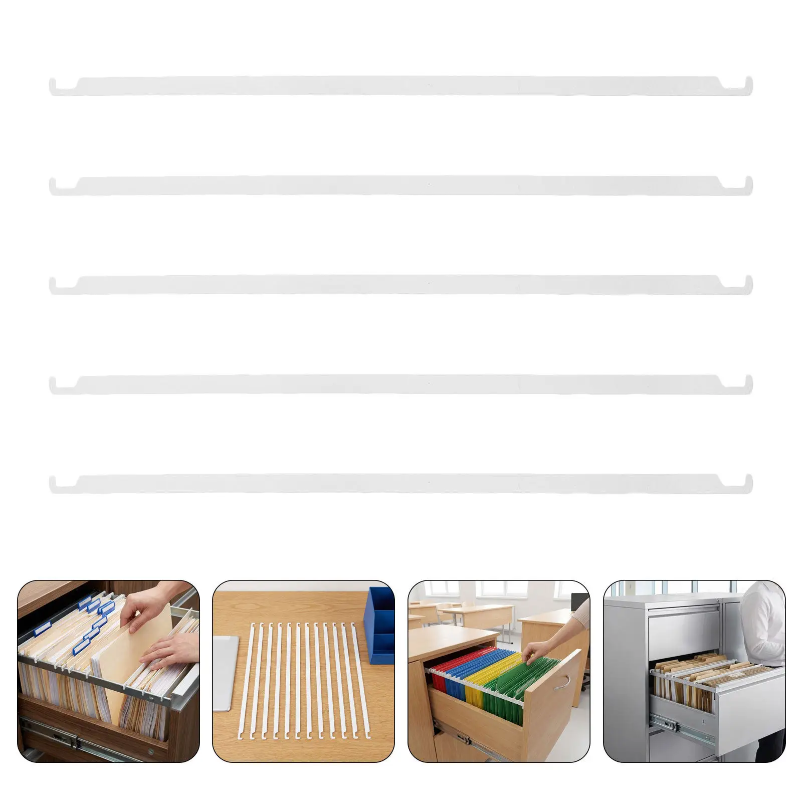 

12Pcs Office Metal Hanging File Folder Rails Document Organizer Bars Desktop Folder Frame File Holder Rods Office Supply Rails