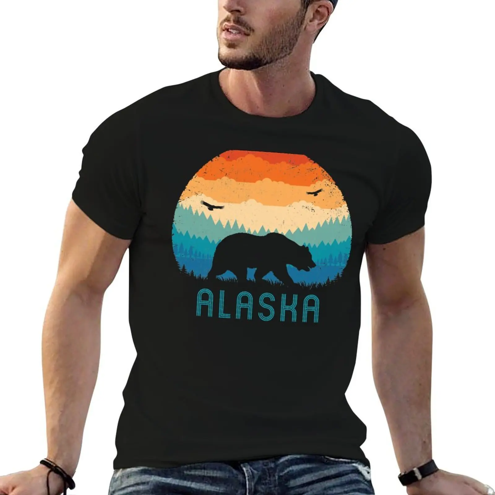 

Alaska Retro Bear T-Shirt t shirts cotton 100% t shirts for man cotton T-Shirt