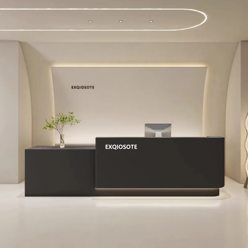 Design Clinic Rezeption, Empfangstheke, Aufbewahrung, lange Business-Empfangstheken, Schönheitssalon, Mostrador, Rezeptionsmöbel