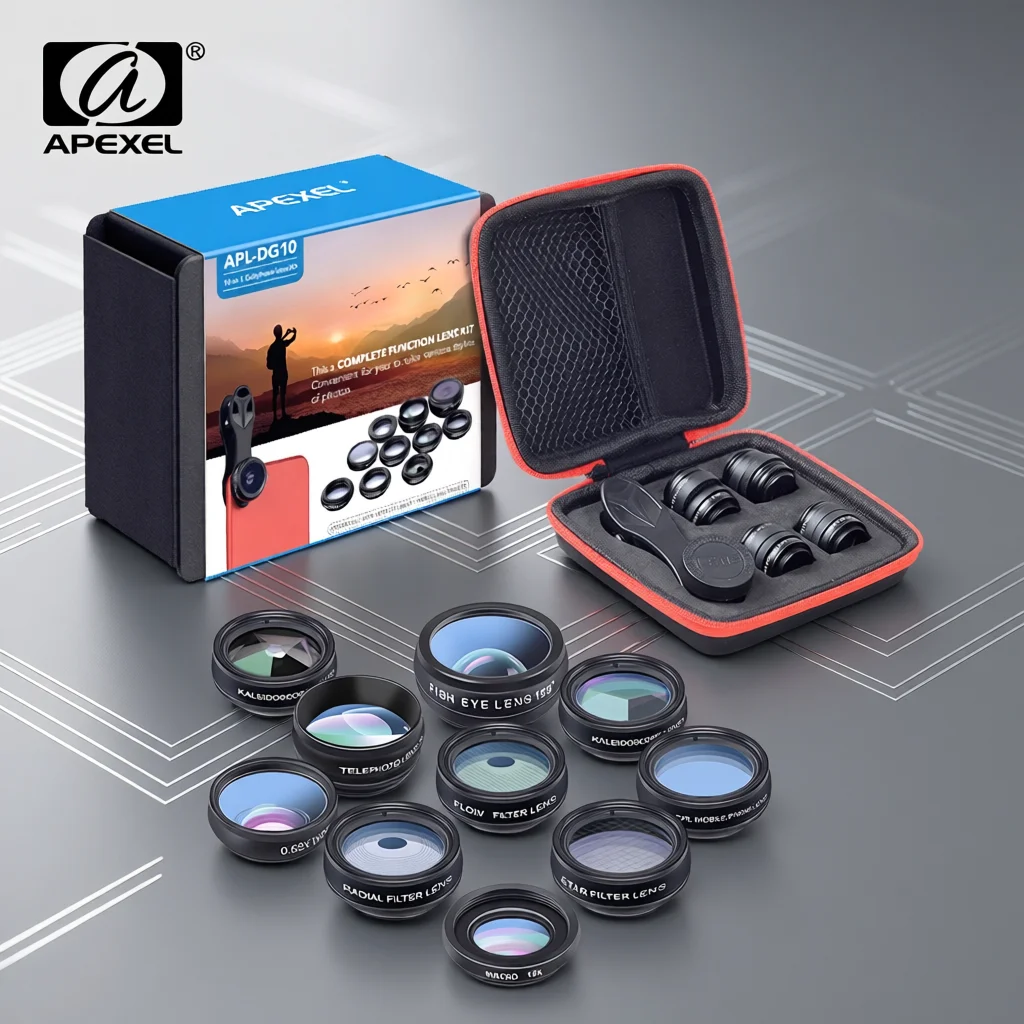 APEXEL 10-in-1 Phone Lens Kit