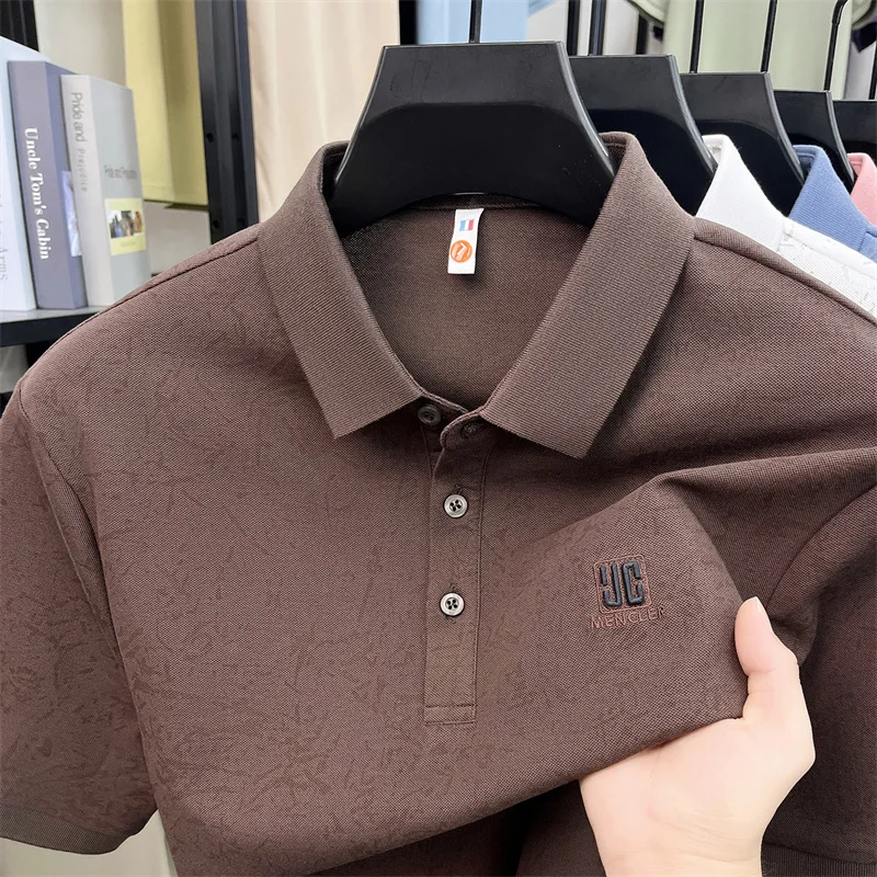 Designer brand short sleeve men polo shirt fashion personality printed luxury summer casual new letter embroidered youth T-shirt