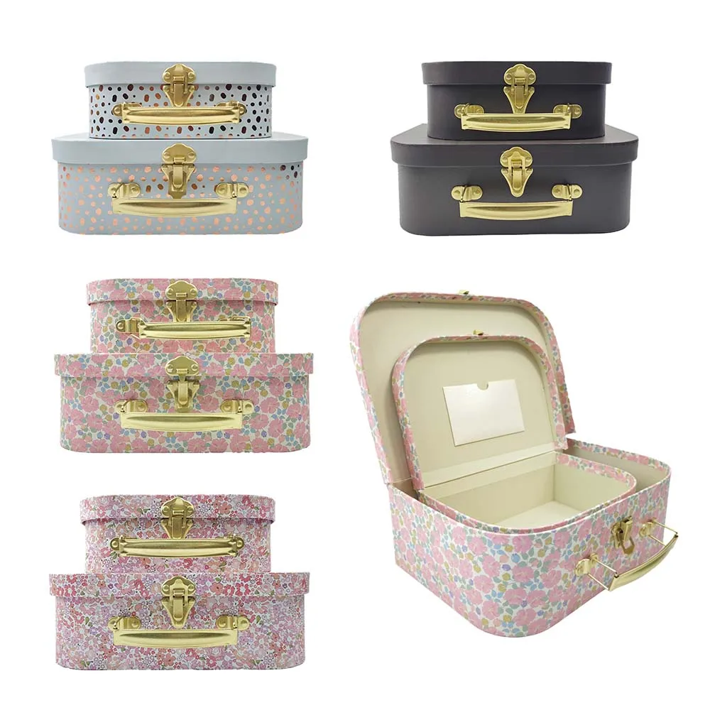 Caja de regalo multifuncional para joyería, Maleta de almacenamiento de regalo, caja de embalaje de regalo de papel apilable, caja de regalo de boda, 2 uds.