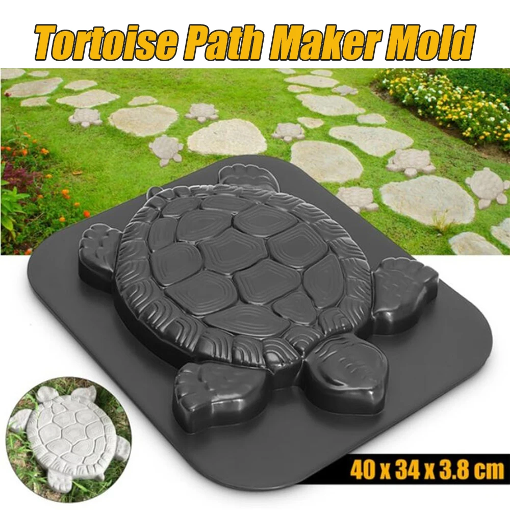 Molde de piedra escalonado con forma de tortuga, herramienta Manual, molde de cemento, molde de cemento de plástico reutilizable, paisaje exterior para camino de jardines