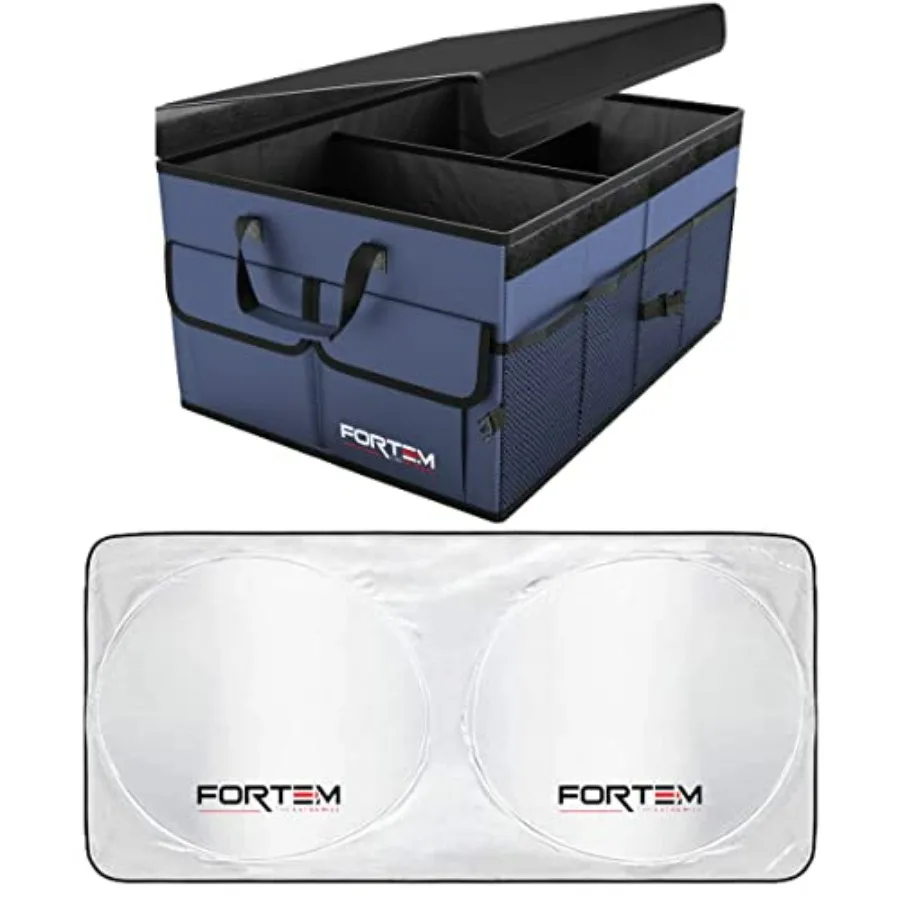 

Органайзер для багажника автомобиля синий стандартный с большим солнцезащитным козырьком для хранения вещей и защиты от солнца