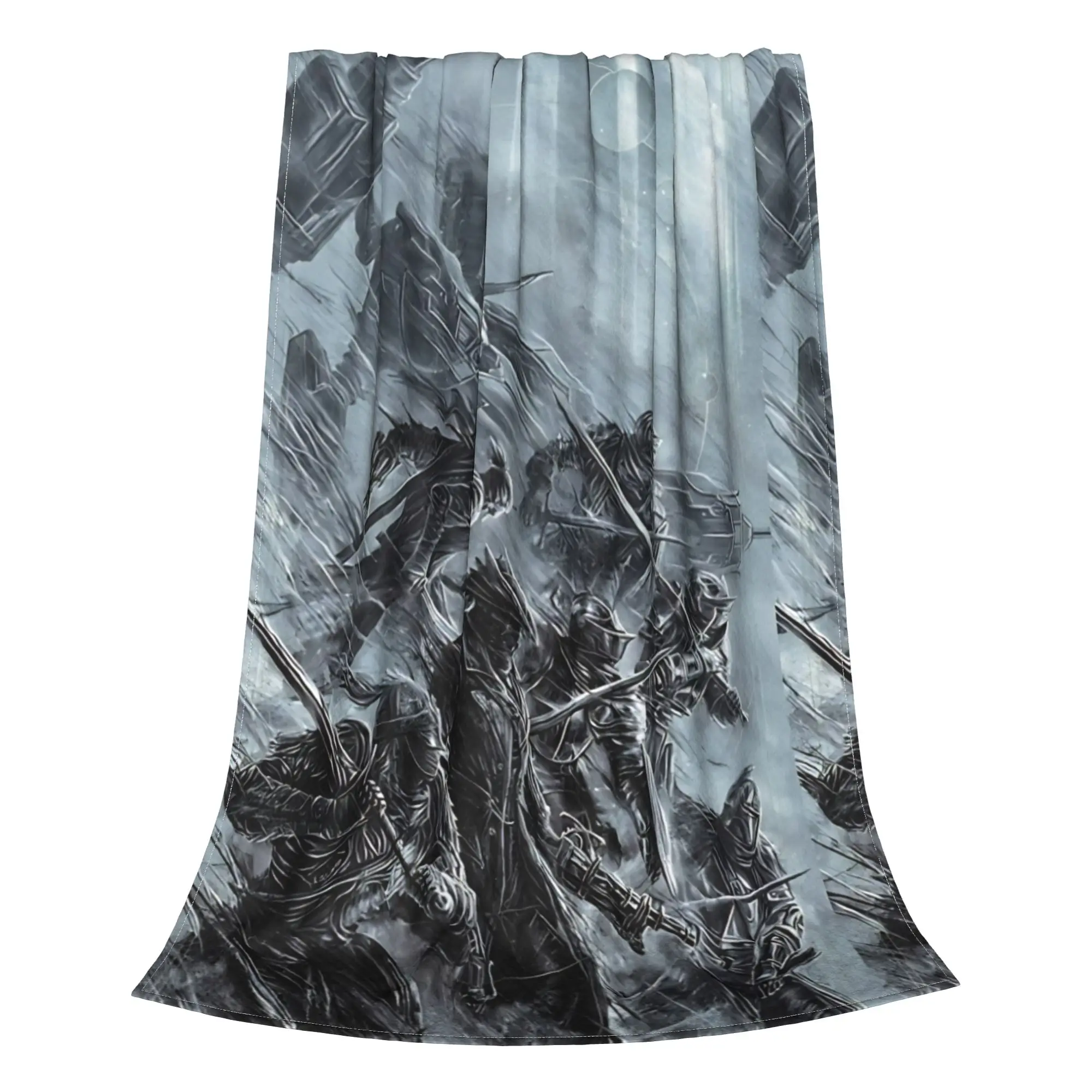 1PC Home Cutecore Retro Dark Town Werewolf  Bloodborne Blanket Super Cosy Plush Home Living Room Sofa Halloween