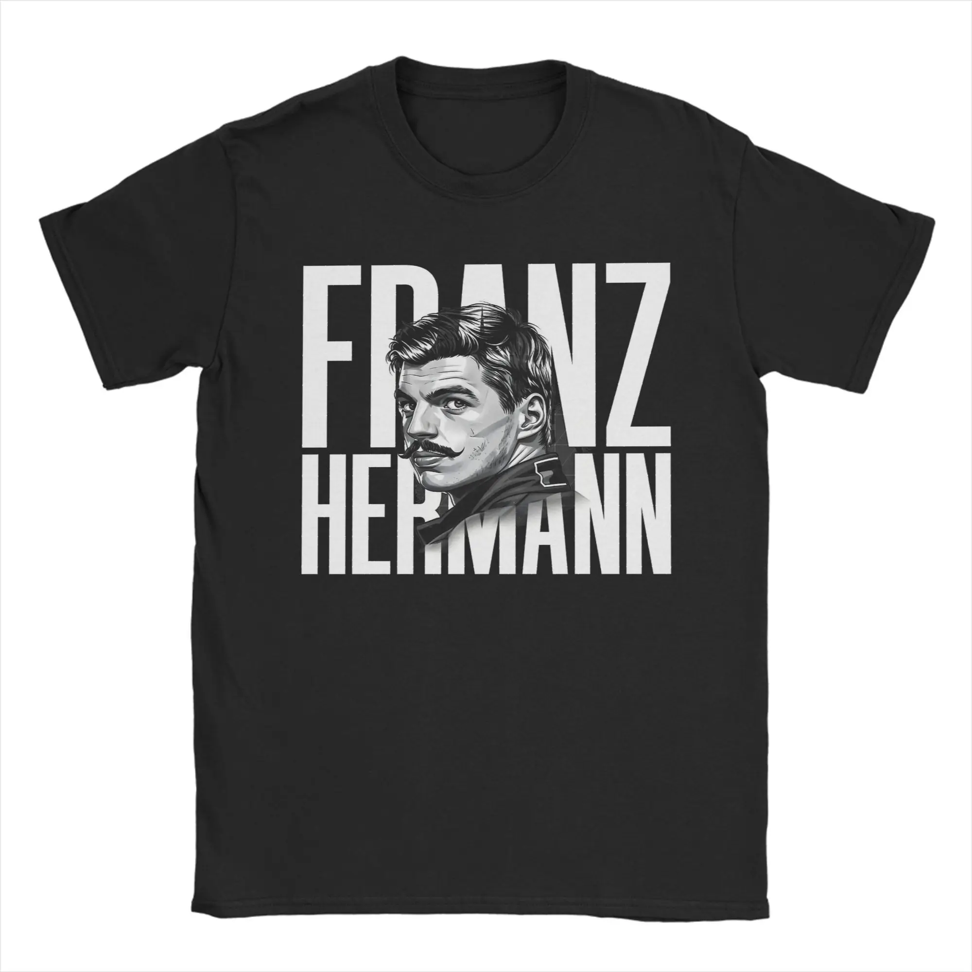 Camiseta con retrato de Franz Hermann para hombre, camiseta humorística de algodón puro, camiseta con cuello redondo, ropa de manga corta de talla grande