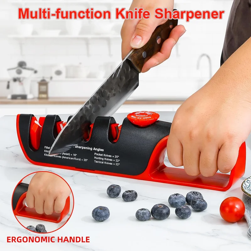 

4 In1 Multi-function Knife Sharpener Adjustable Angle Precision Whetstone Home Kitchen Scissors Fixed Angle Stone Kitchen Knife