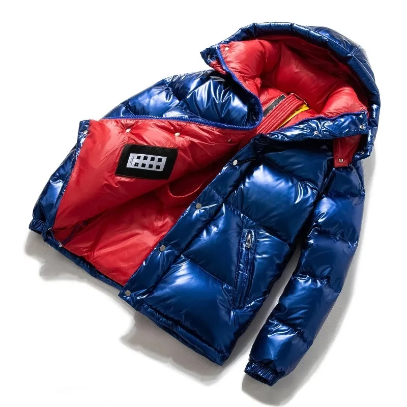 

Женская утепленная куртка-парка с капюшоном, свободного кроя, в корейском стиле, белая глянцевая, зимняя, новая коллекция 2026 года