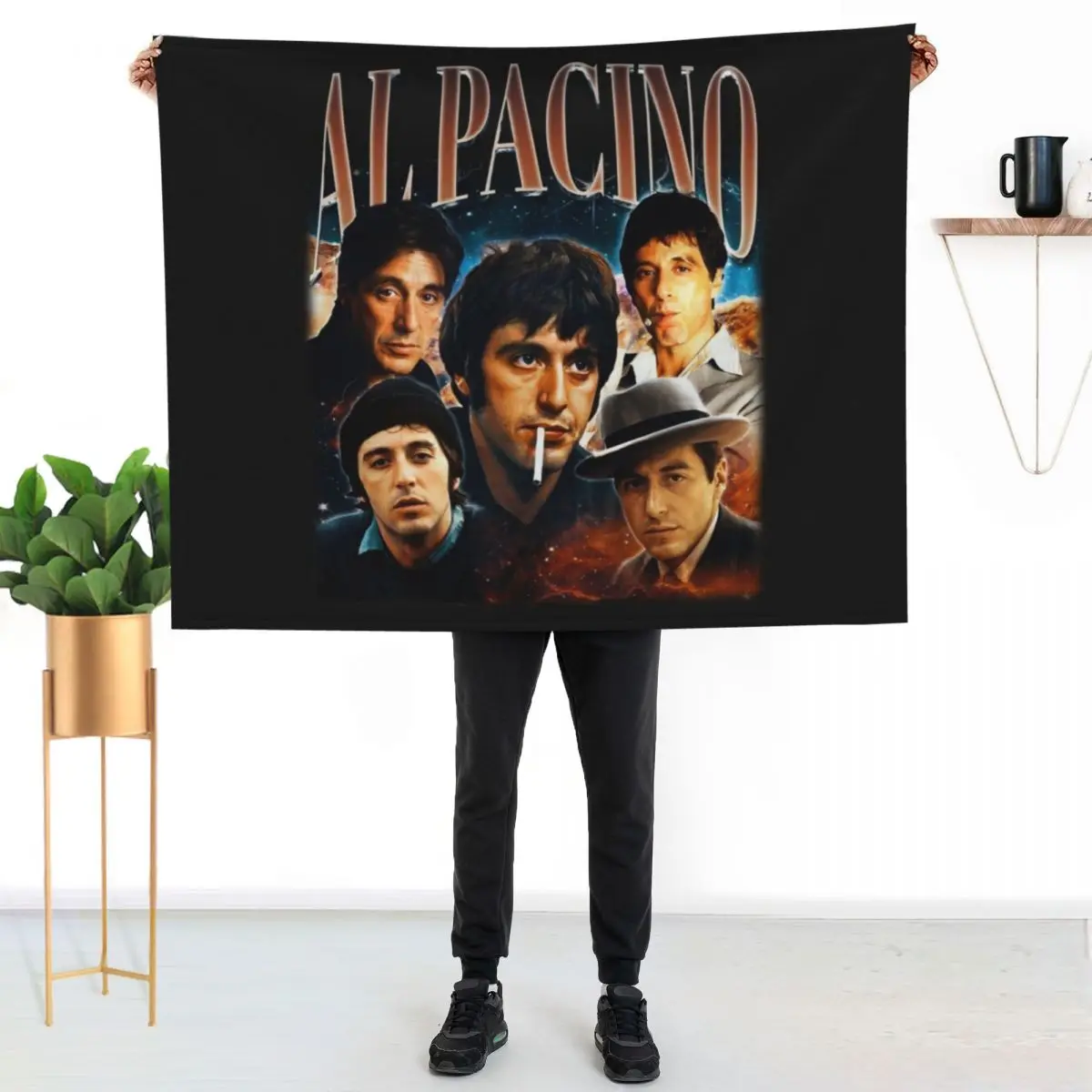 AL PACINO Vintage 90s Style, Al Pacino Homage Rap Hip-hop, Throw Blanket Soft Comfort Blanket for Reading Watching TV