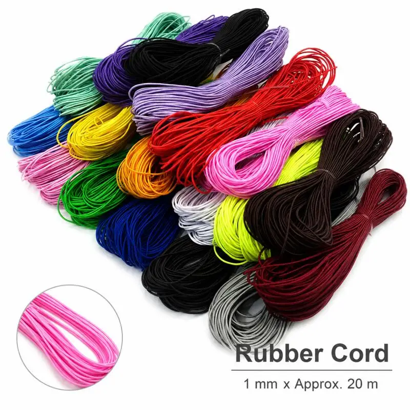 1mm 20M Geflochtene Elastische Kordel, Perlenfäden, Dehnbare Schnur, Stoff-Bastelschnur in 13 Farben – Detail 5