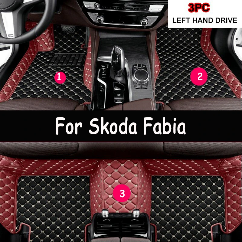 

Автомобильные коврики для Skoda Fabia 2015 2016 2017 2018, пользовательские автомобильные подушечки для ног, автомобильный ковер, аксессуары для интерьера