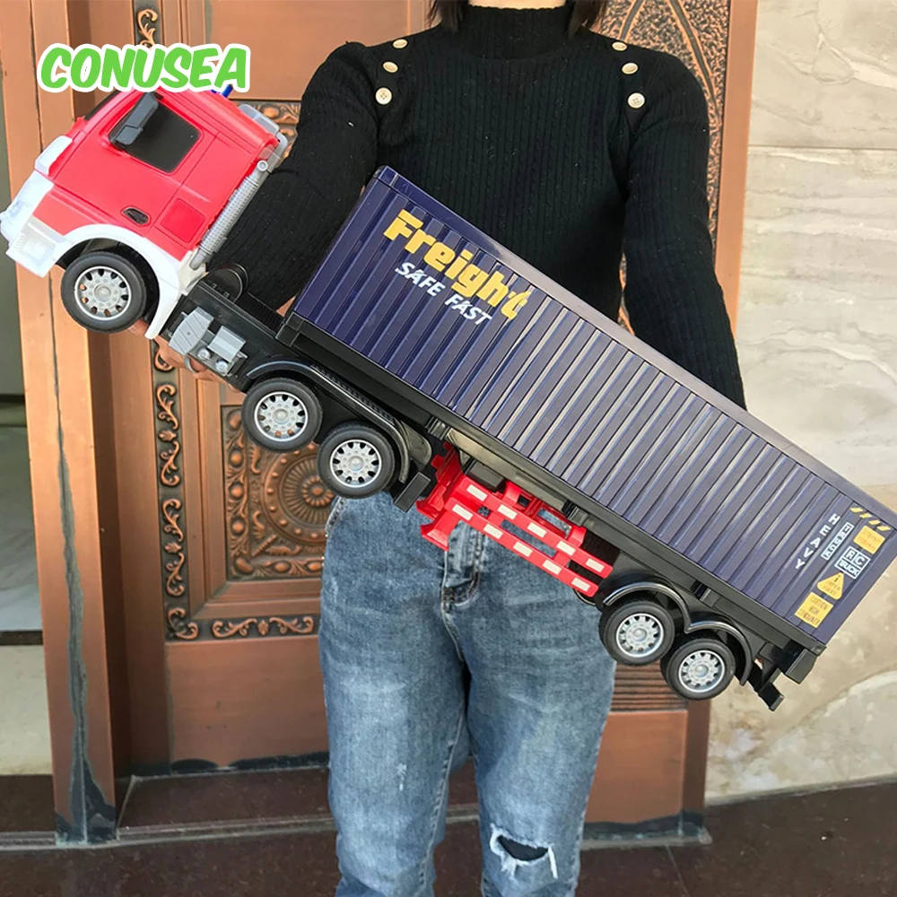 

Rc Truck Trailer Container Car Children's Remote Control Trucks Double-Layer Transport Vehicle Model Toys Boys Birthday Gifts