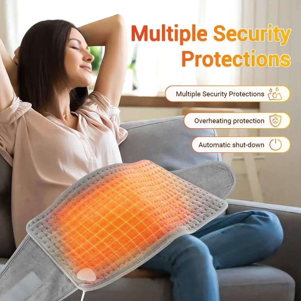 Electric Heating Pad Pet Heat Mat with 9 Levels Constant Temp 4 Modes Timer Winter Body Warming Thermal Mat for Abdomen Hand