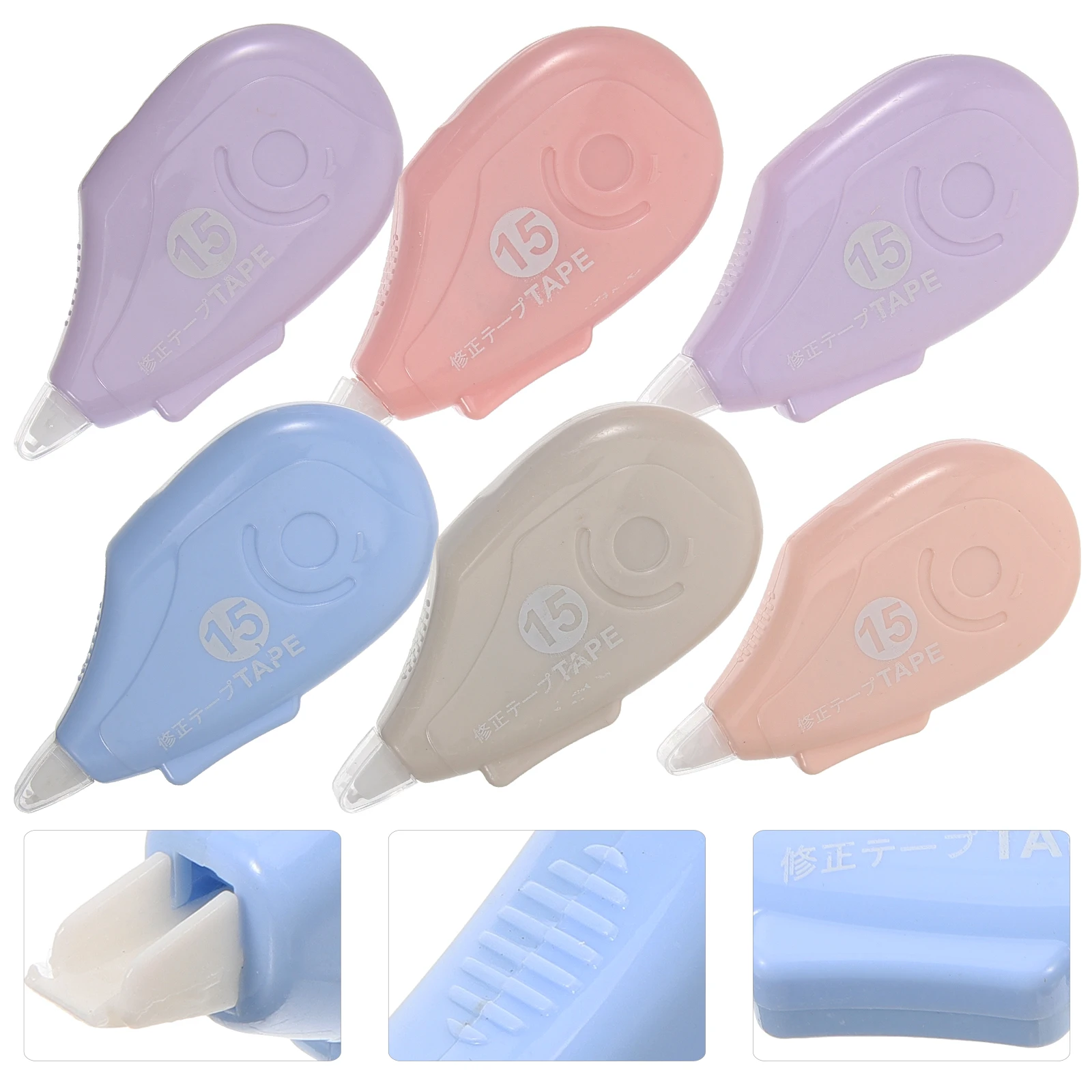 6 قطع شريط تصحيح ملون مريح قضيب اللوازم المدرسية القرطاسية الطلاب تصحيح أشرطة لاصقة