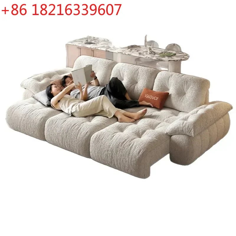 YAO Fabric Sofa Bed for Living Room Multifunctional Retractable Smart Electric Couch Convertible Sleeper Furniture