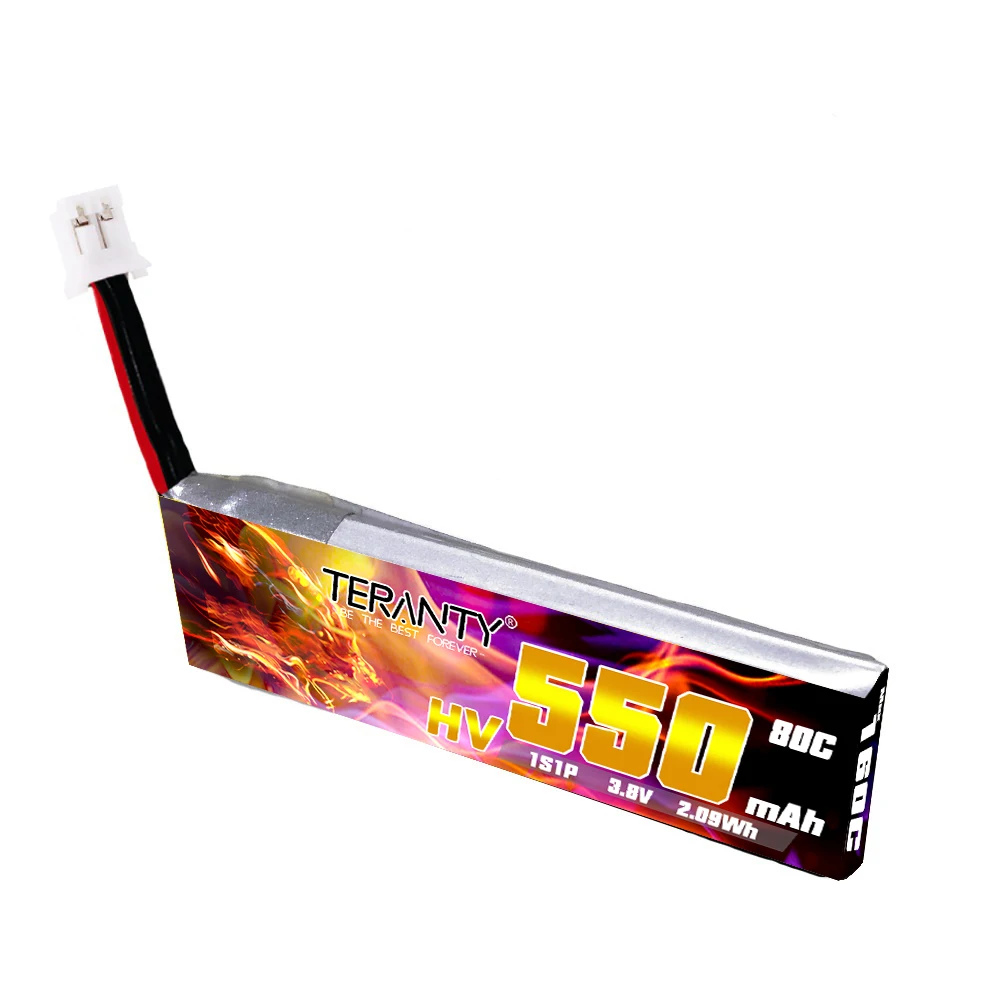 TERANTY 1S 3.8V 550mAh 80C/160C Lipo Battery With PH2.0 Plug for TINY8X Blade Inductrix FPV QX2 120S Beta75S BetaFPV Drone Parts