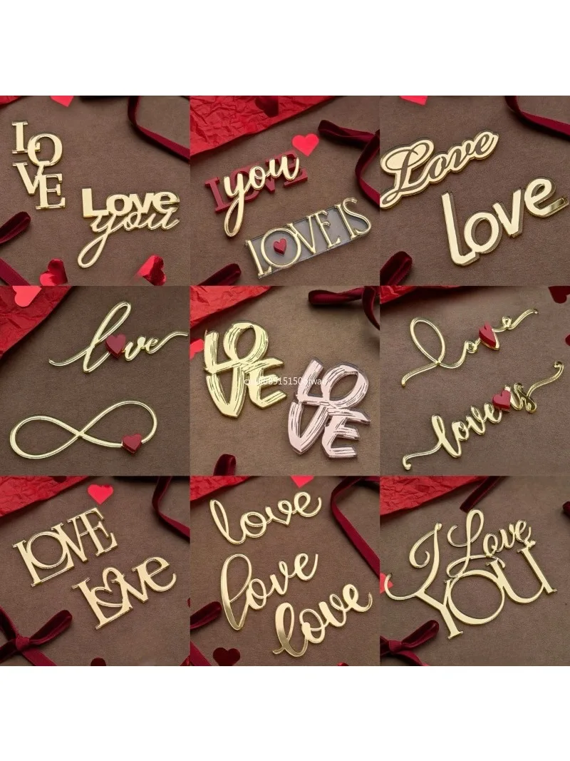 10/1 pièces Unique or amour gâteau Toppers or Rose cercle acrylique enfants anniversaire gâteau Topper pour anniversaire Dessert décoration cuisson