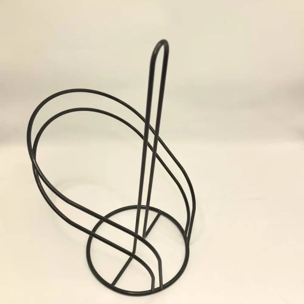 

Black Gold Paper Towel Holder Reinforced Base Elegant Design Roll Paper Towel Stand Iron Non-Slip Toilet Tissue Holder
