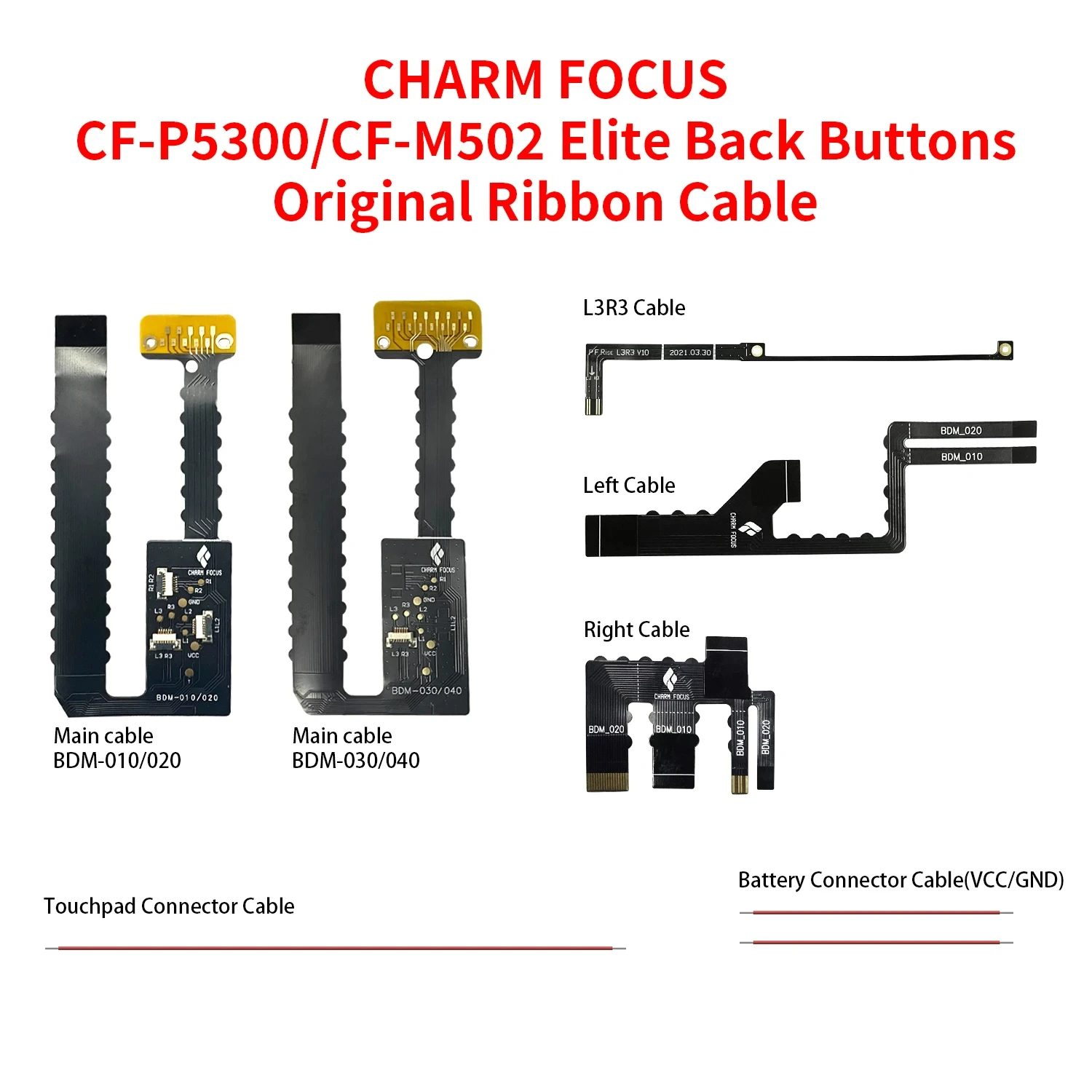 

CHARMFOCUS RISE2 and RISE4 Remapping Kit for PS5 Controllers Replaces Main FPC Ribbon Cable - Controller Not Included