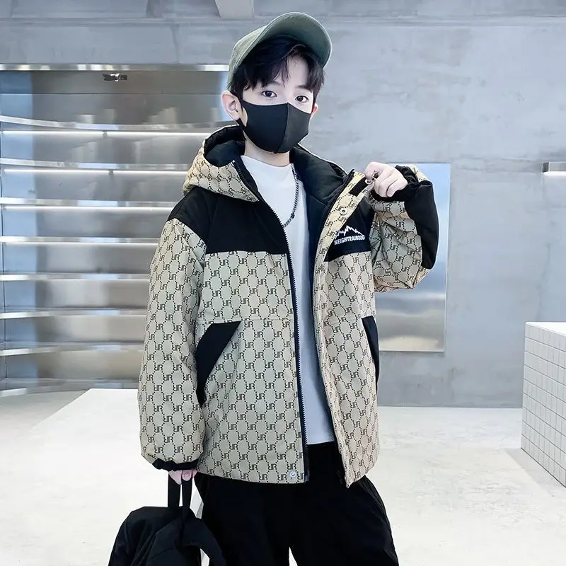 

2025 New Boys' Thickened Winter Coat with Hood, Fleece-Lined Parka Jacket for Toddler Boys, Stylish & Warm Winter Wear